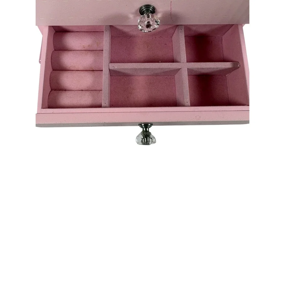 Unbranded Jewelry Armoire Kids OS Pink Good Musical Bird Flower Wood Box